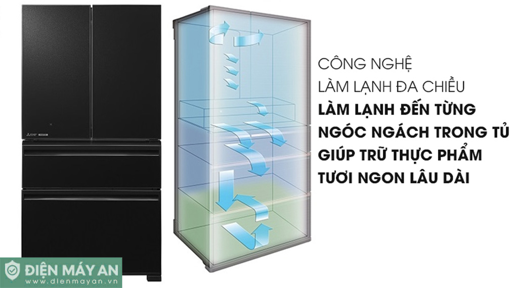 Tủ lạnh Mitsubishi Electric Inverter 564 lít Multi Door MR-LX68EM-GBK-V